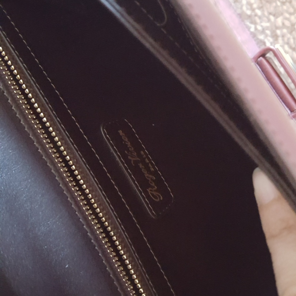 NWOT Roger Vivier Handbag Burgundy Patent Leather Luxury Designer Purple Handbag - Picture 7 of 16